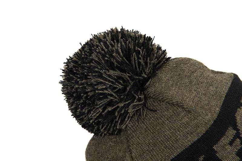 Fox Collection Bobble Hat Green & Black