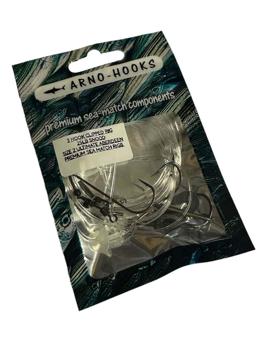 Arno-Hooks 3 Hook Clipped Rig Size 2 25lb Snood