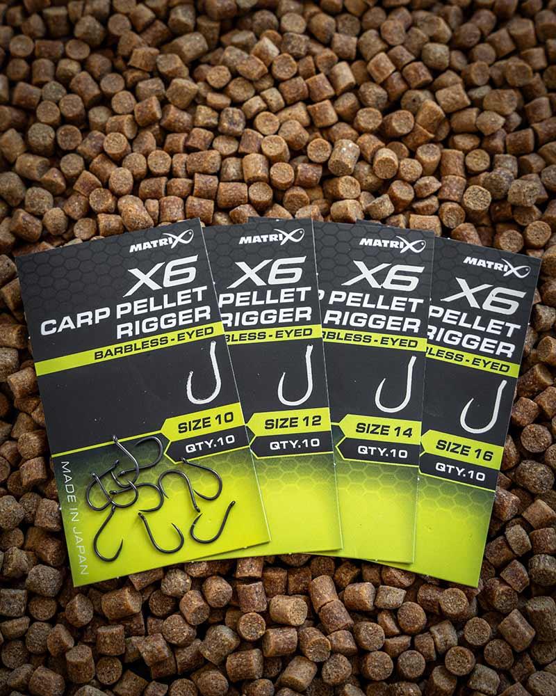 Matrix X6 Carp Pellet Rigger Hook - Eyed Barbless