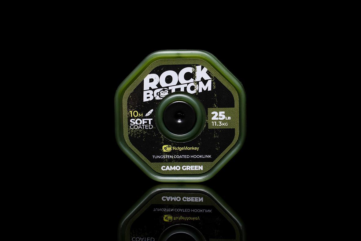 RidgeMonkey RM-Tec Rock Bottom Tungsten Coated Hooklink - Semi Stiff Camo Brown