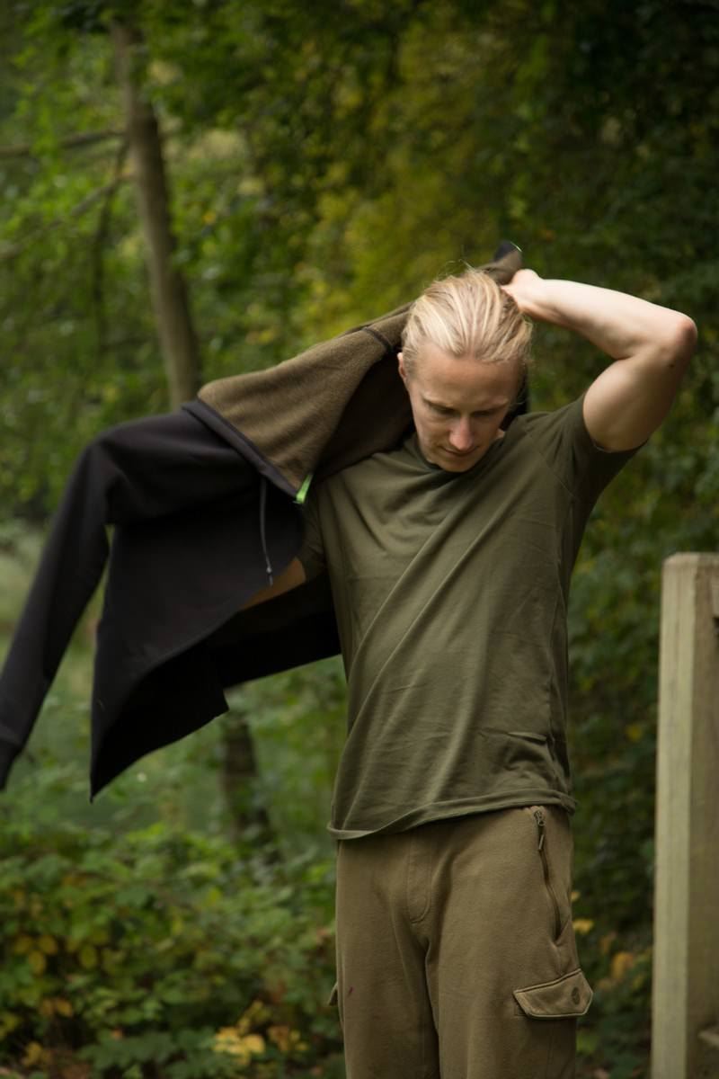 Korda Kore Zip Hoodie – Olive Green, Medium, Regular Fit With Mesh Drawcord Hood