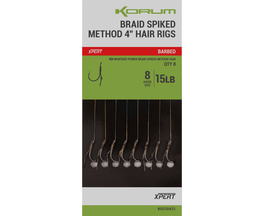 Korum Power Braid Spiked Method Hair Rigs