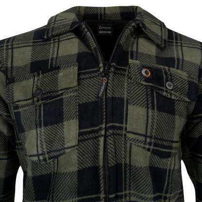 Speero Sherpa Fleece Lined Shirt Green