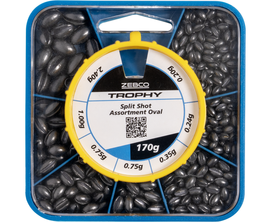 Zebco Trophy Oval Split Shot Assortment 170g