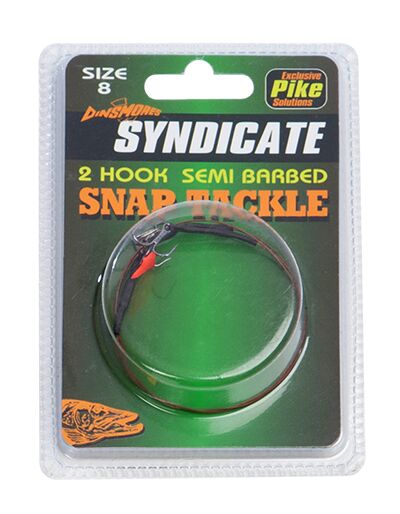 Dinsmores Syndicate Pike 2 Hook Size 10 Semi Barbed Snap Tackle