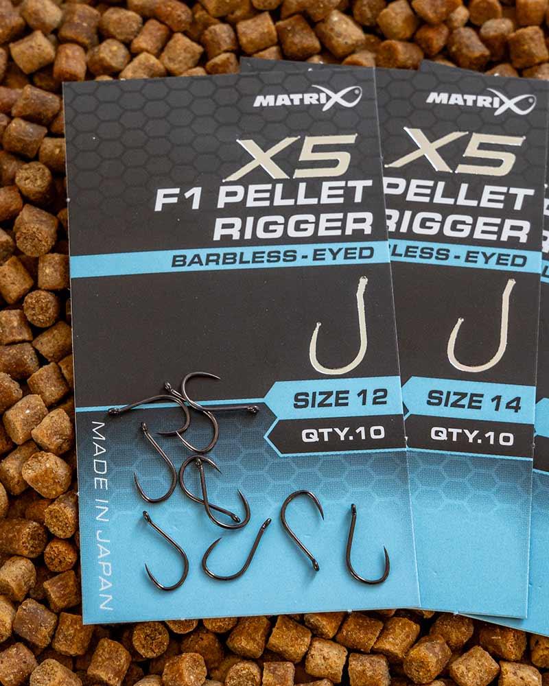 Matrix X5 F1 Pellet Rigger Hook - Eyed Barbless