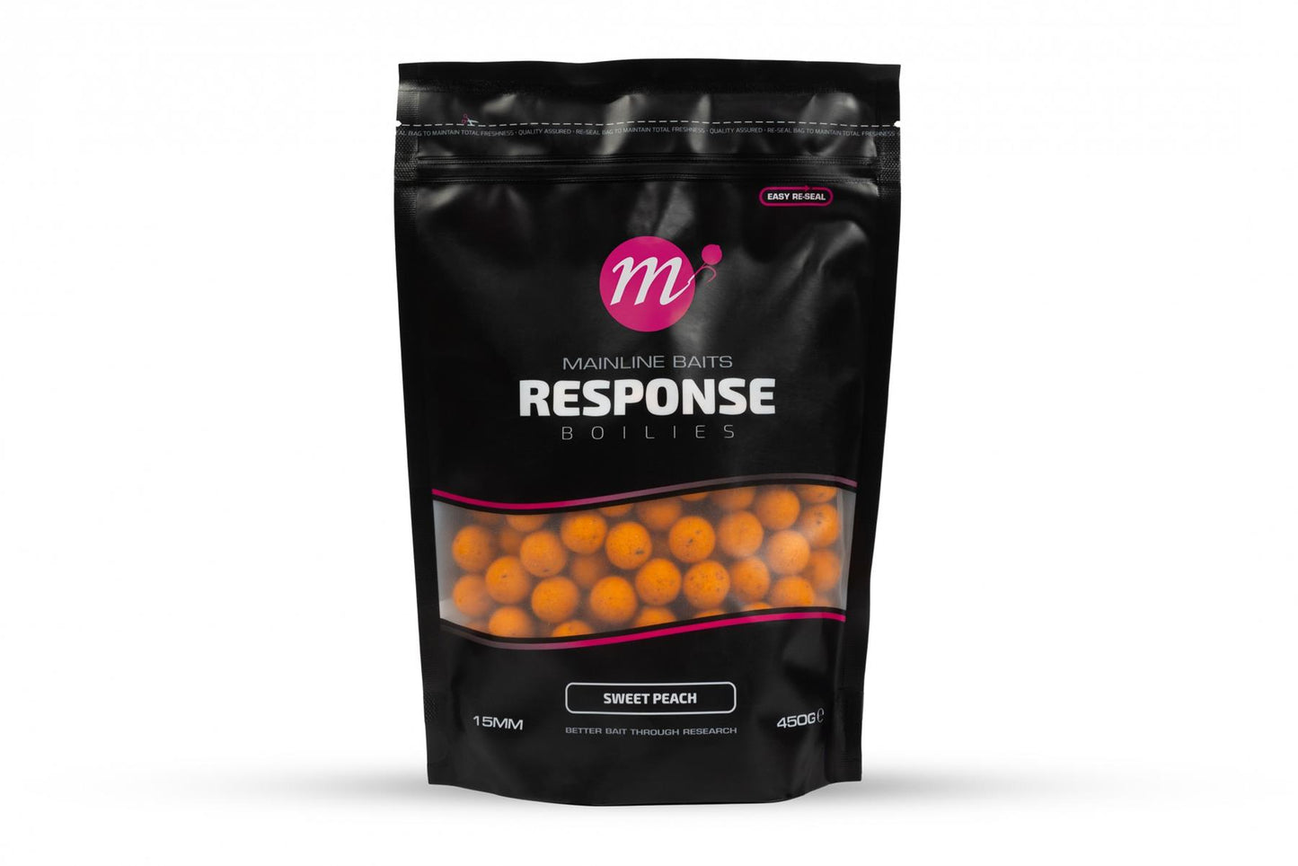 Mainline Response Boilie Sweet Peach 15mm Standard Pack 450g