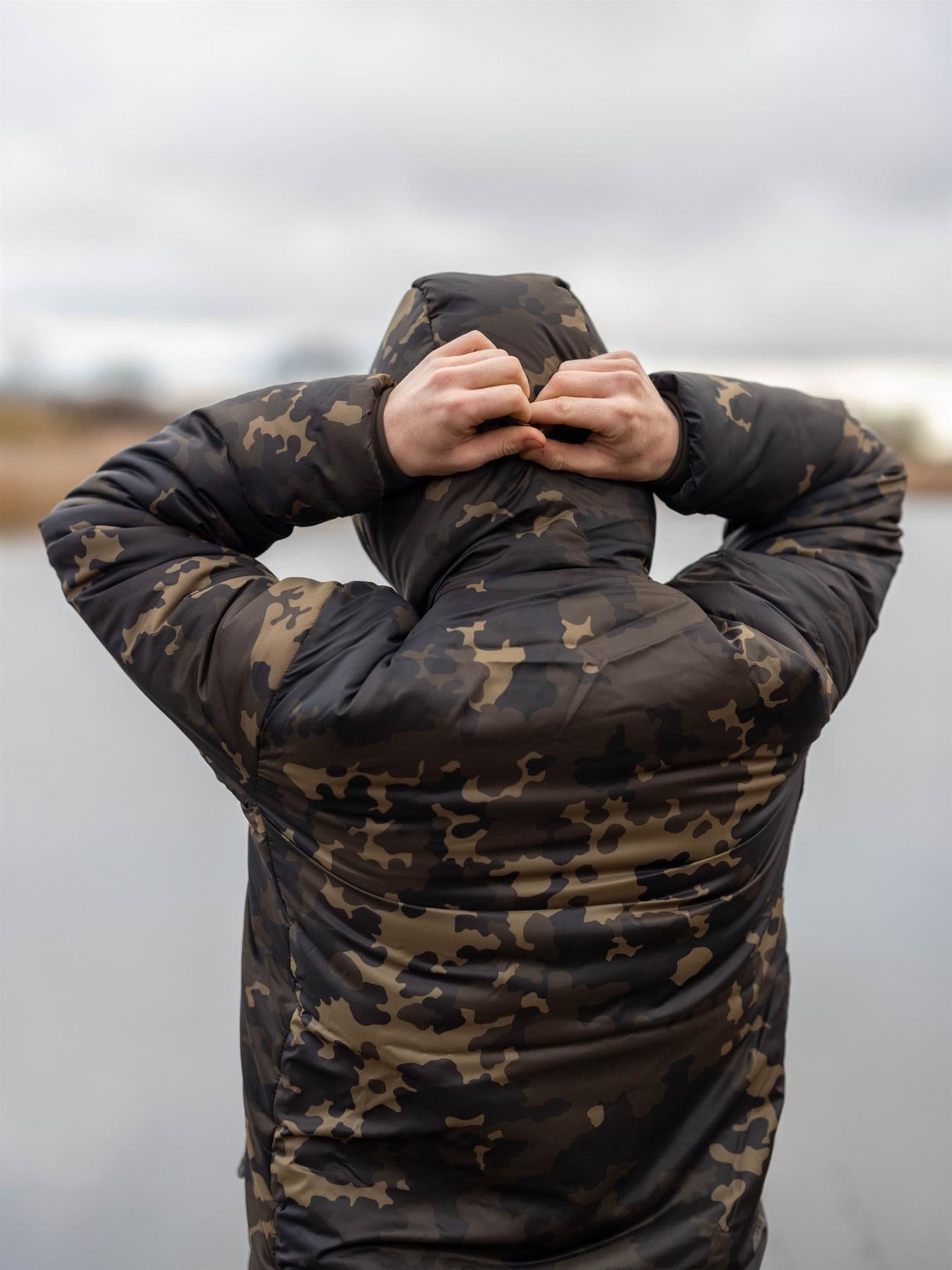 Korda Insulated Hooded Jacket Dark Kamo