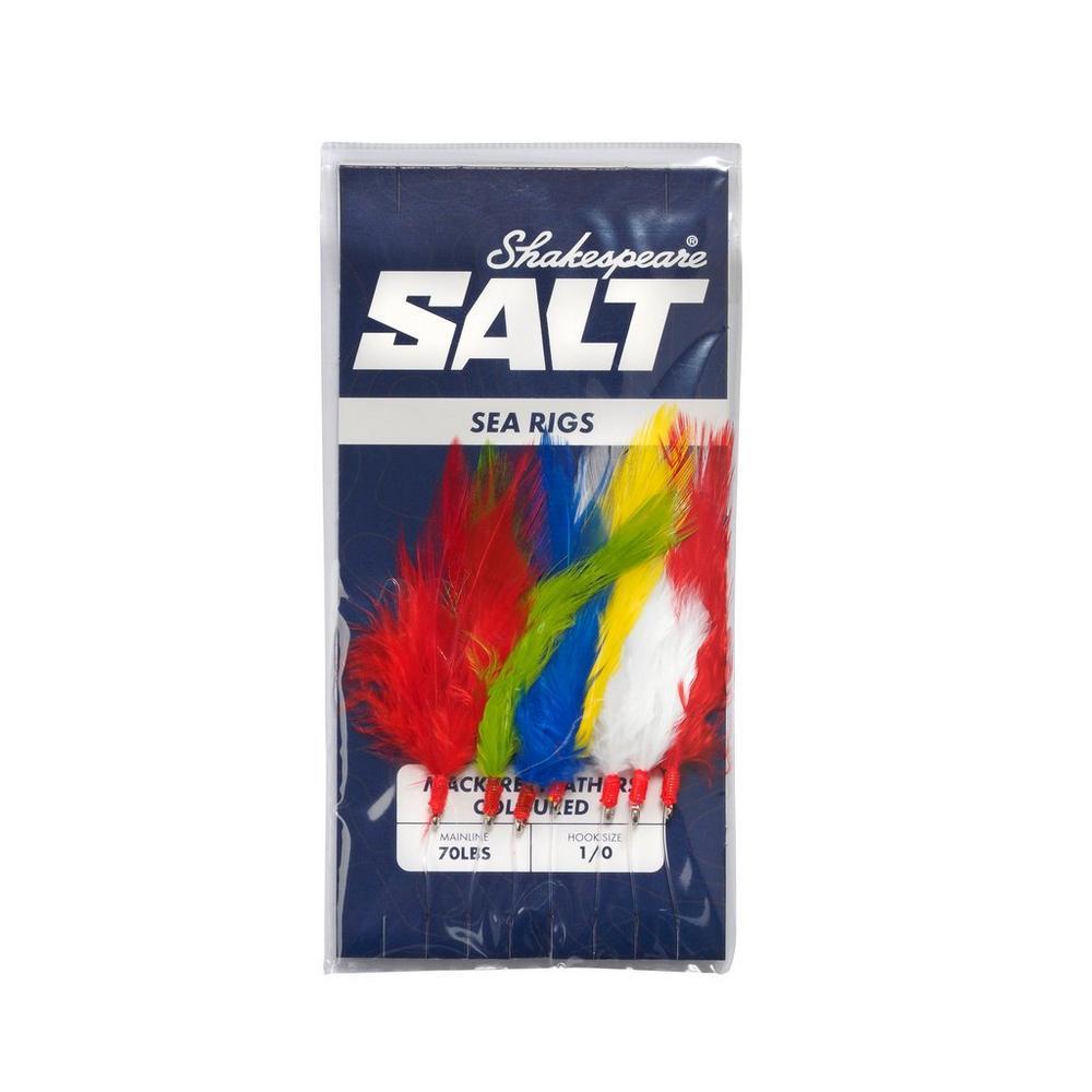 Shakespeare Salt Sea Rig - Mackerel Feathers Coloured