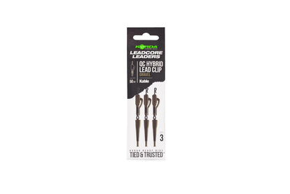 Korda Kable Leadcore Leader Hybrid Lead Clip QC Swivel 50cm