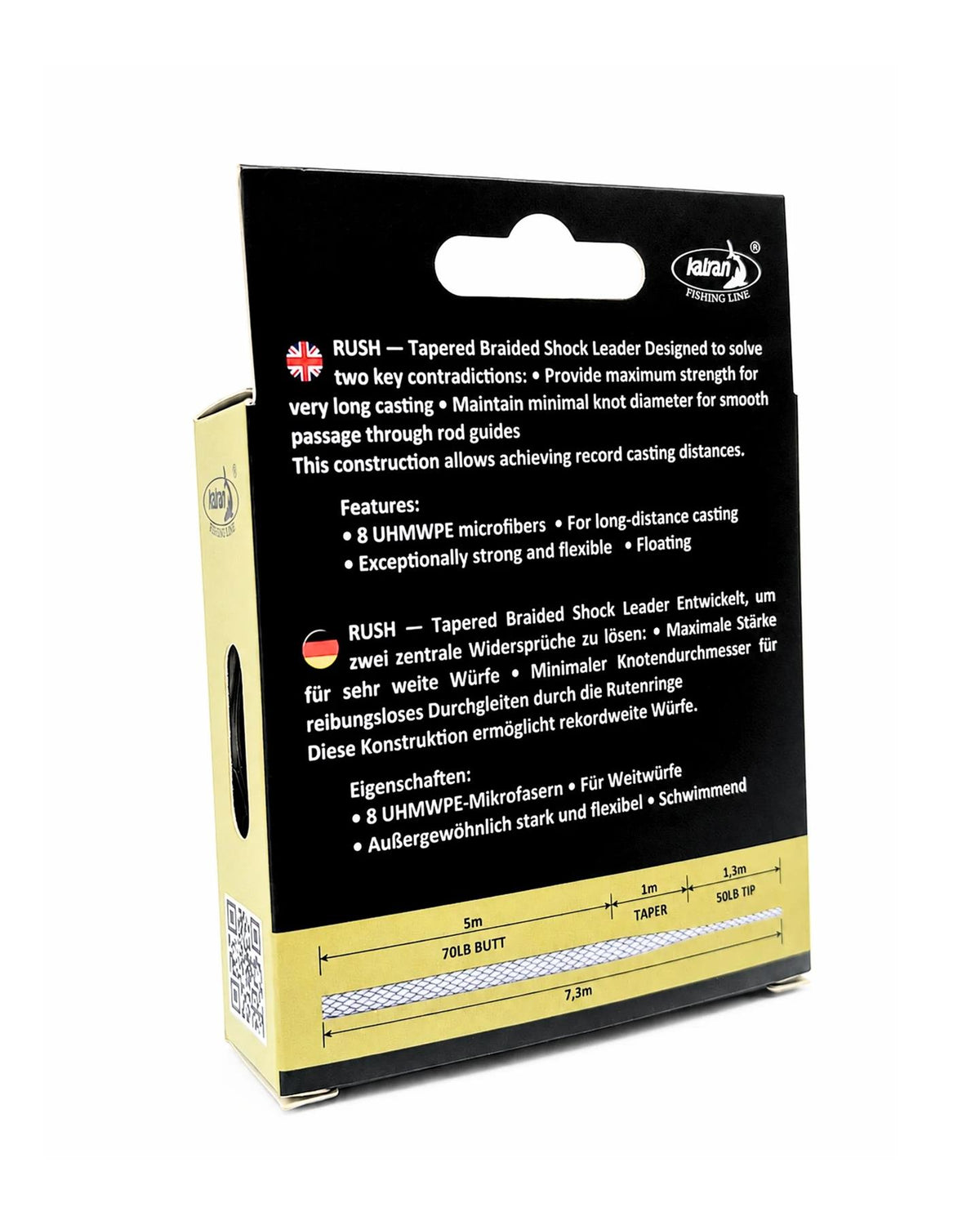 Katran Rush Tapered Braided Shock Leader 70lb-50lb