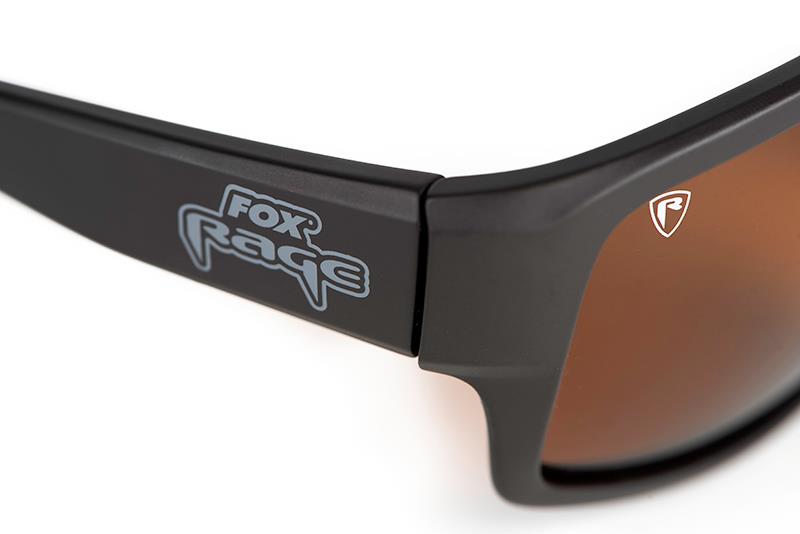 Fox Rage Grey Wrap Sunglasses Brown Lense Mirror Eyewear