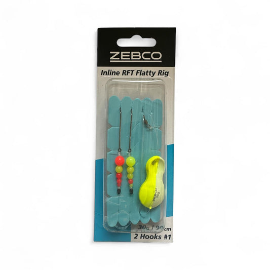 Zebco Flatty Teaser Rig  30g Yellow-Glow 2 Hook Size 1