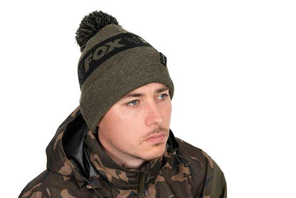 Fox Collection Bobble Hat Green & Black