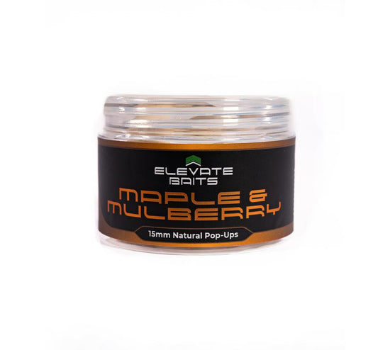 Elevate Baits Maple and Mulberry Natural Pop Ups 15mm