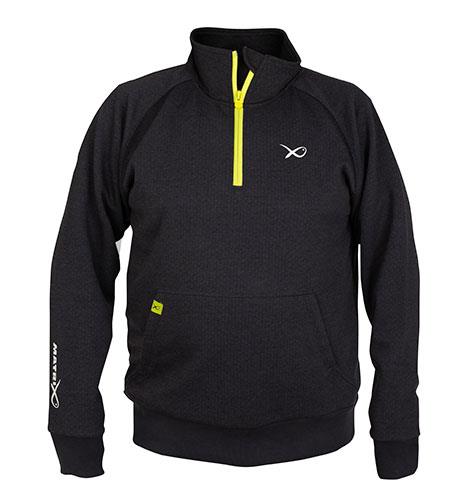 Fox Matrix Minimal Black Marl 1/4 Zip Sweater