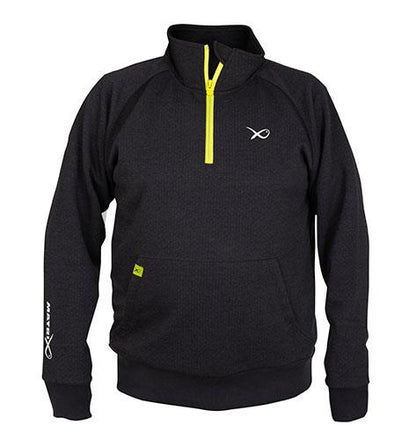 Fox Matrix Minimal Black Marl 1/4 Zip Sweater