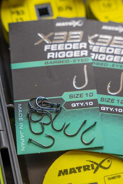 Matrix X3B Feeder Rigger Hook - Eyed Barbed