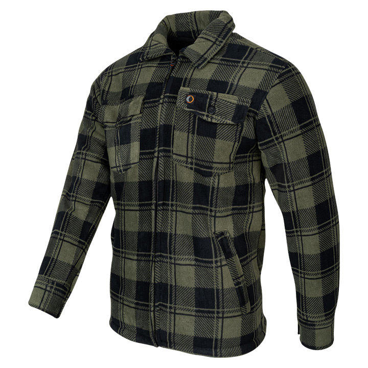 Speero Sherpa Fleece Lined Shirt Green