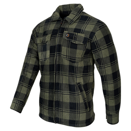 Speero Sherpa Fleece Lined Shirt Green