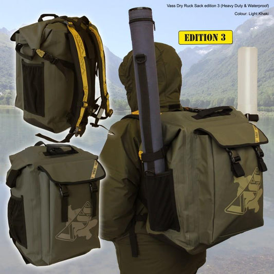 Vass Dry Fishing Ruck Sack - Edition 3 - Khaki