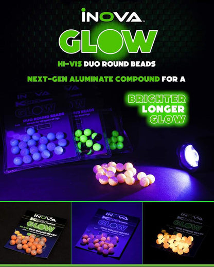 Inova Hi-Vis Duo Round Glow Beads 6mm