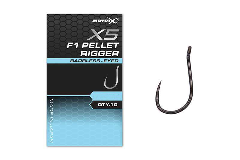 Matrix X5 F1 Pellet Rigger Hook - Eyed Barbless