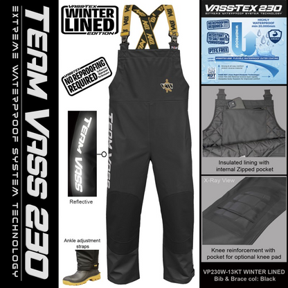 Team Vass 230 Winter Bib & Brace w/Knee Black