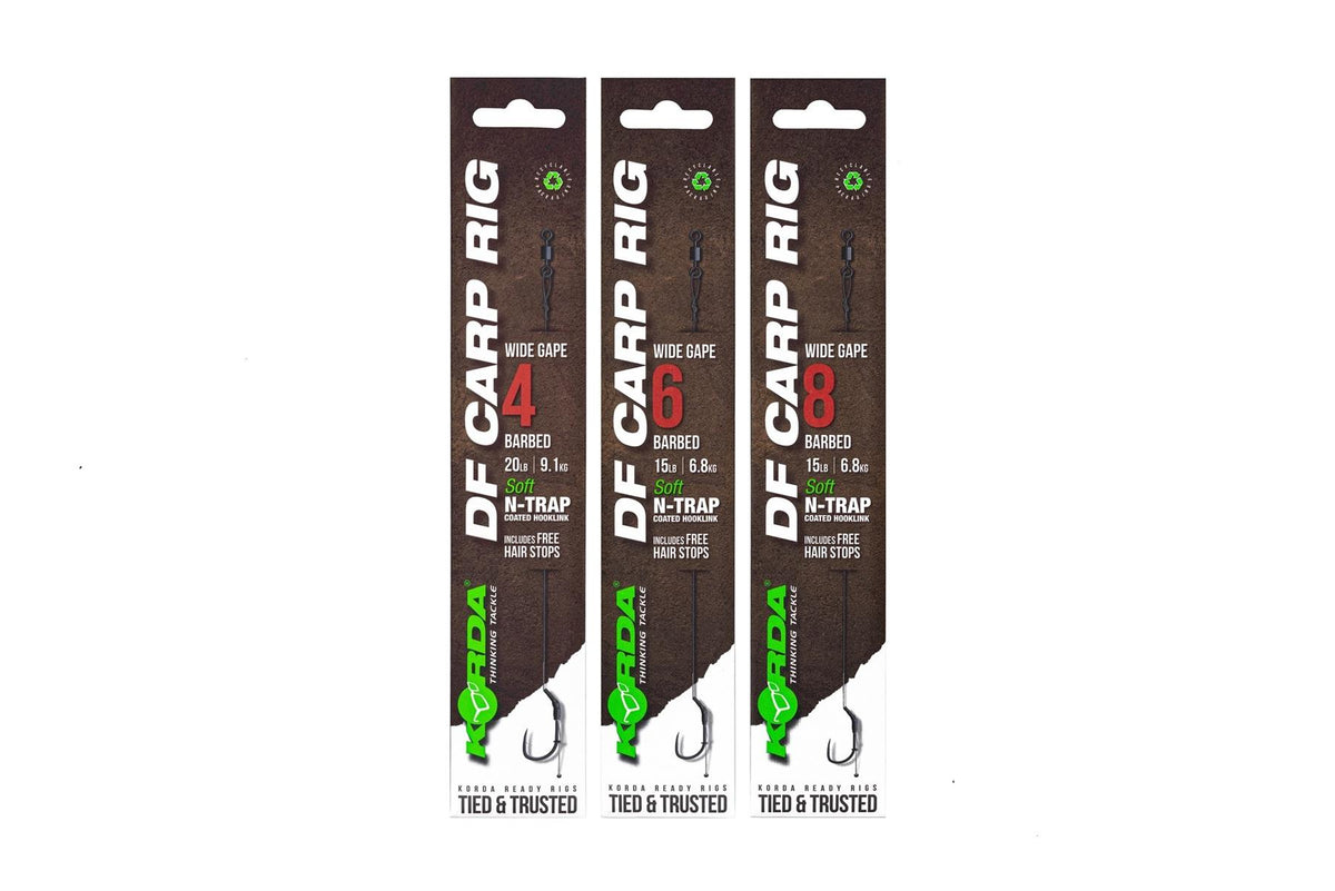 Korda DF Rig Wide Gape Barbed