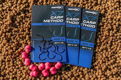 Matrix X7 Carp Method Hook - Eyed Barbless