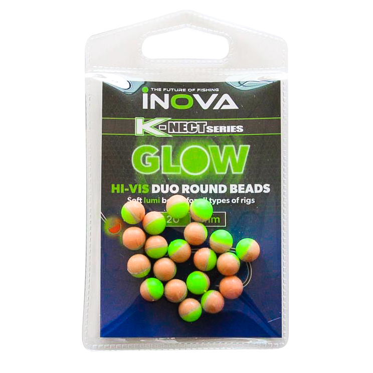 Inova Hi-Vis Duo Round Glow Beads 6mm