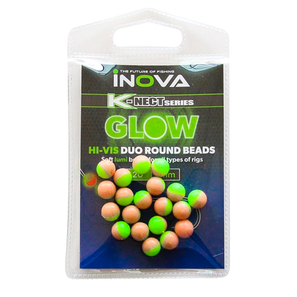 Inova Hi-Vis Duo Round Glow Beads 6mm