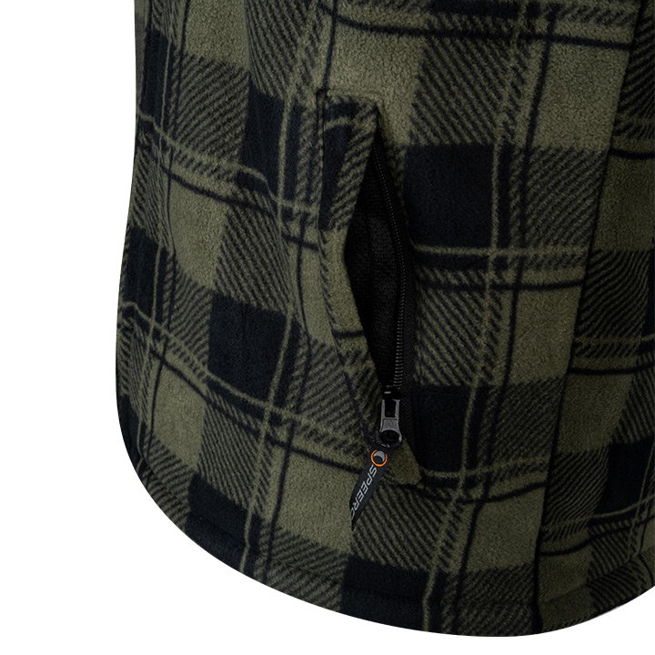 Speero Sherpa Fleece Lined Shirt Green