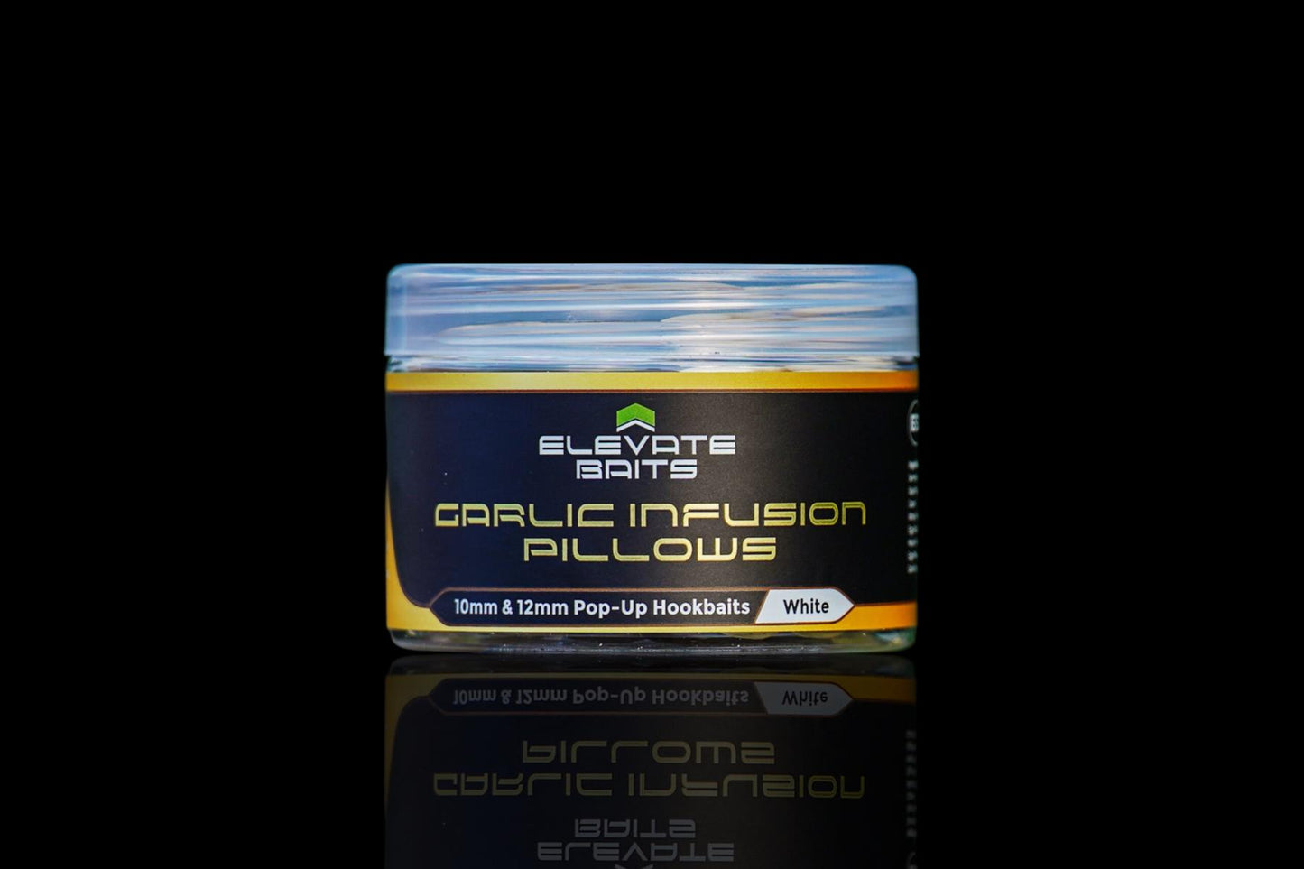 Elevate Baits Garlic Infusion Pillows 10mm & 12mm Pop Up Hookbaits White