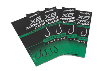 Matrix X8 X-Power Carp Hook - Eyed Barbless