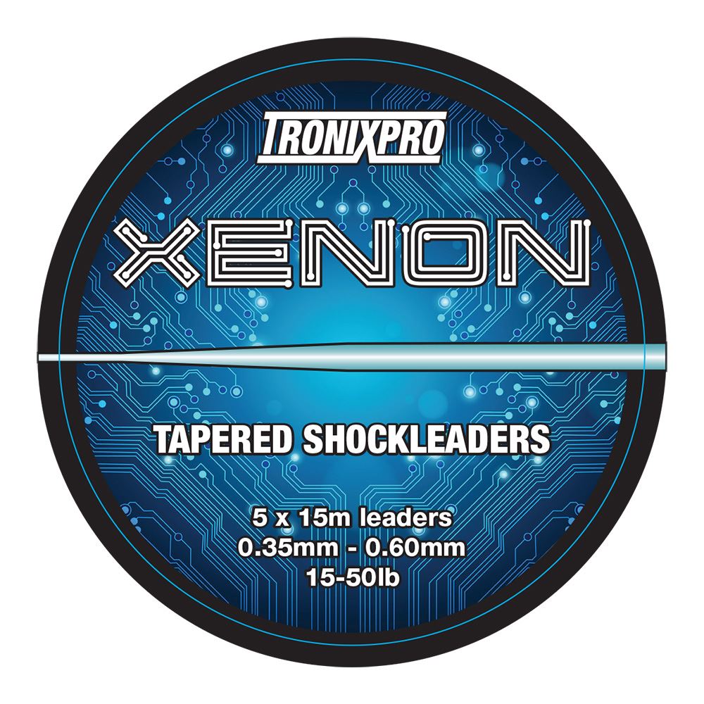 TronixPro Xenon Tapered Leaders Clear 0.35-0.60mm 15lb-50lb 5x15m