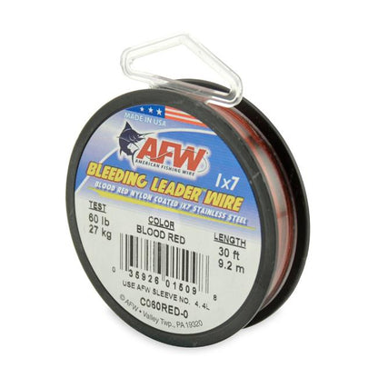 AFW Bleeding Leader Wire Blood Red 60lb