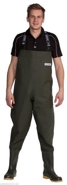 Ocean Heavy Chest Waders 7-71 Deluxe Studded Size 9.5 (44)