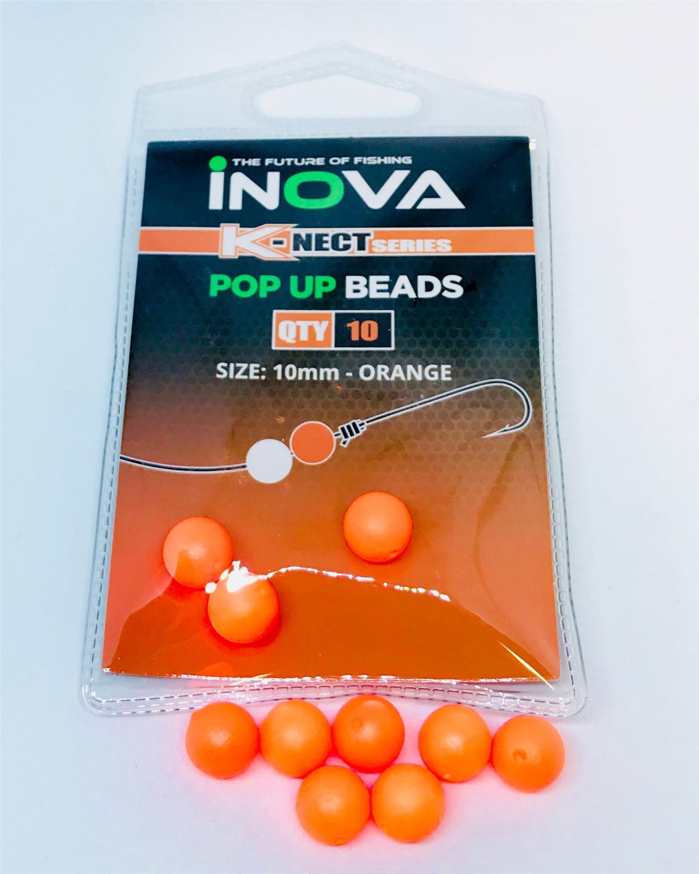 Inova Pop Up Floating Beads Orange 10mm