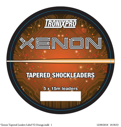 TronixPro Xenon Tapered Leaders Orange 0.28-0.60mm 10lb-50lb 5x15m