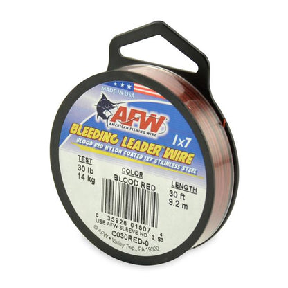 AFW Bleeding Leader Wire Blood Red 30lb