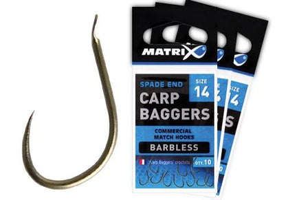 Fox Matrix Carp Baggers Barbless Spade end Size 14