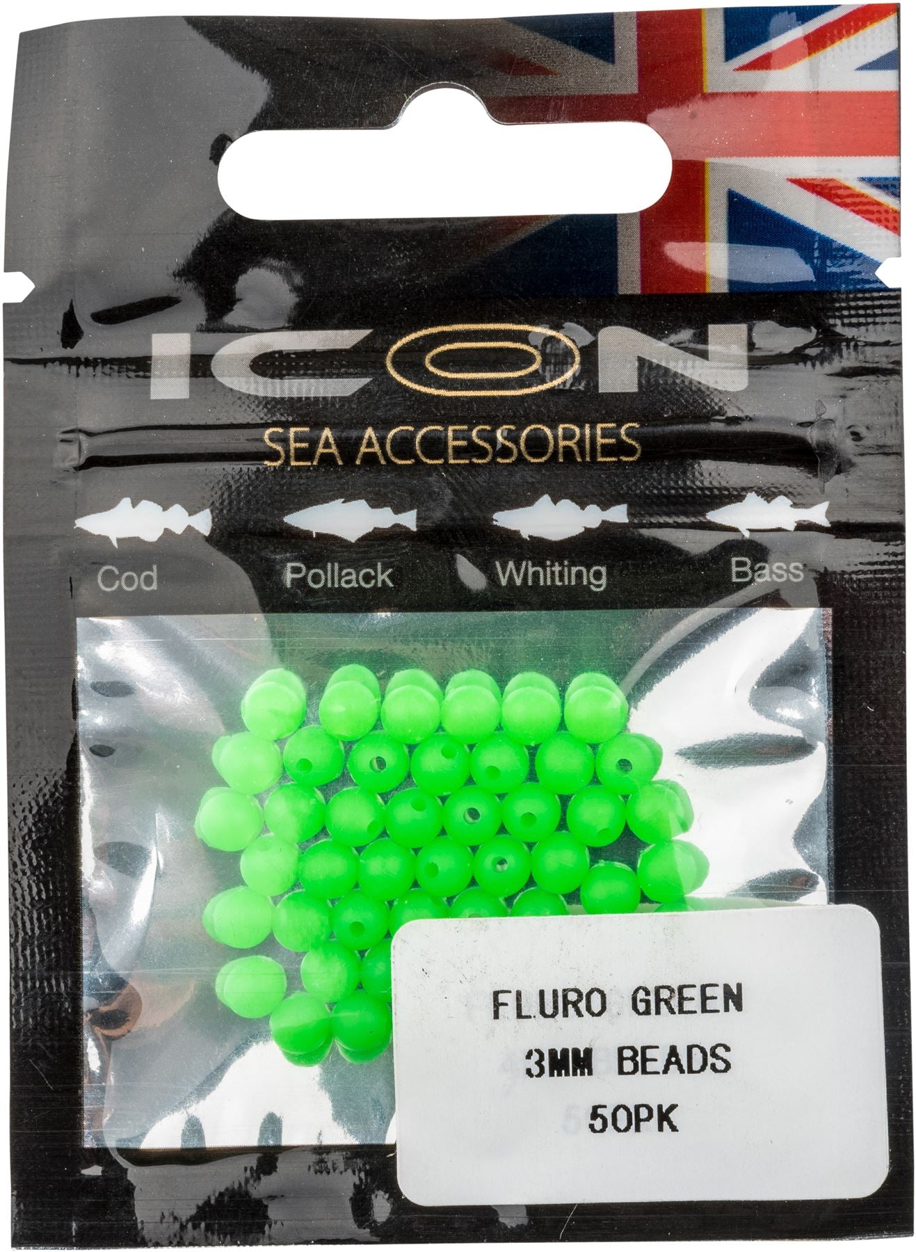 Leeda ICON Fluro Green 3mm Beads