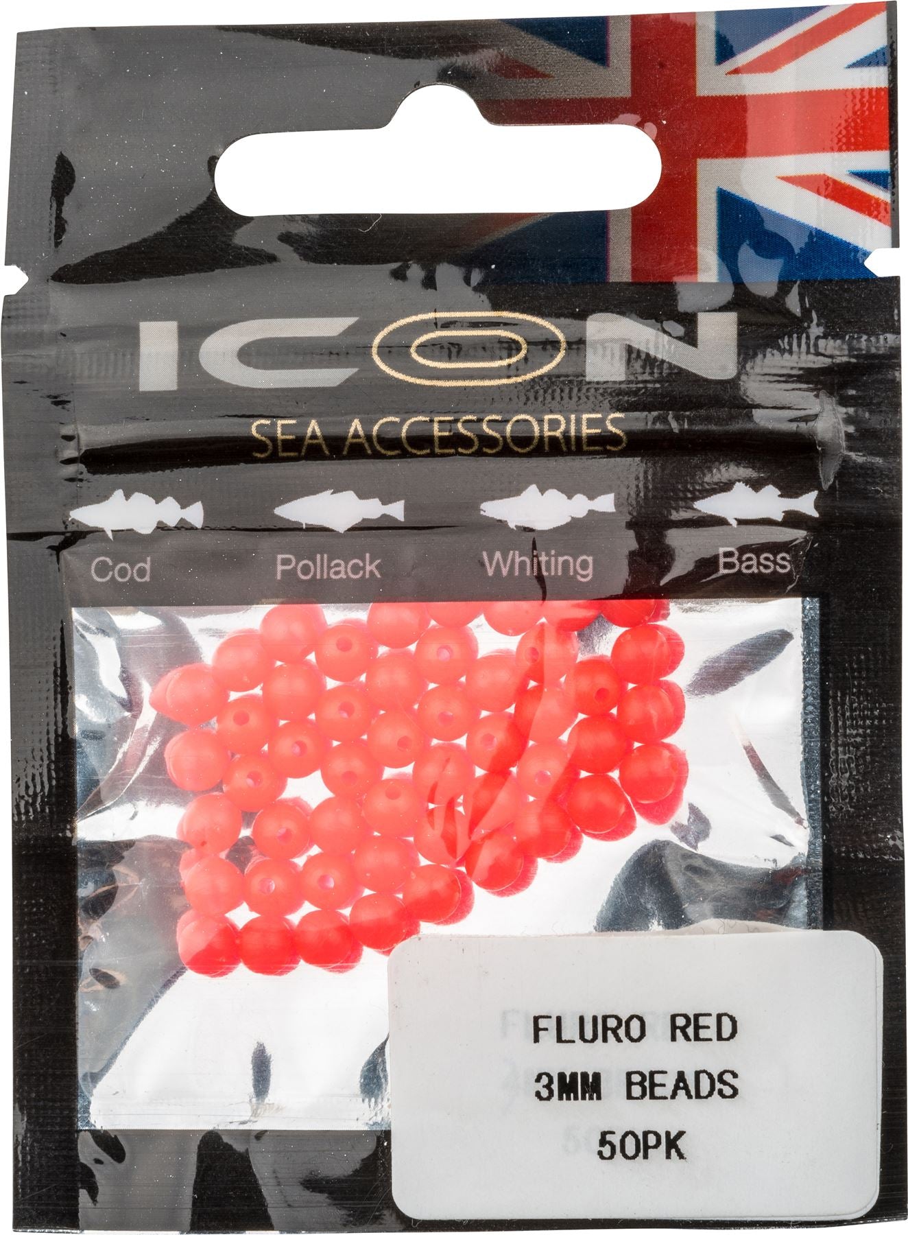Leeda ICON Fluro Red 3mm Beads