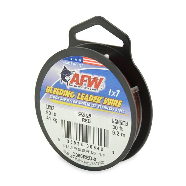AFW Bleeding Leader Wire Blood Red 90lb