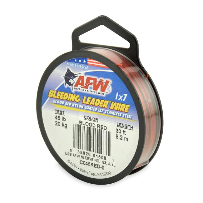 AFW Bleeding Leader Wire Blood Red 45lb