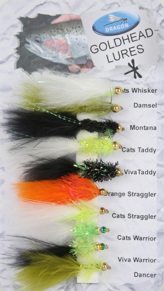 Dragon Tackle Trout Flies Gold Head Lures 